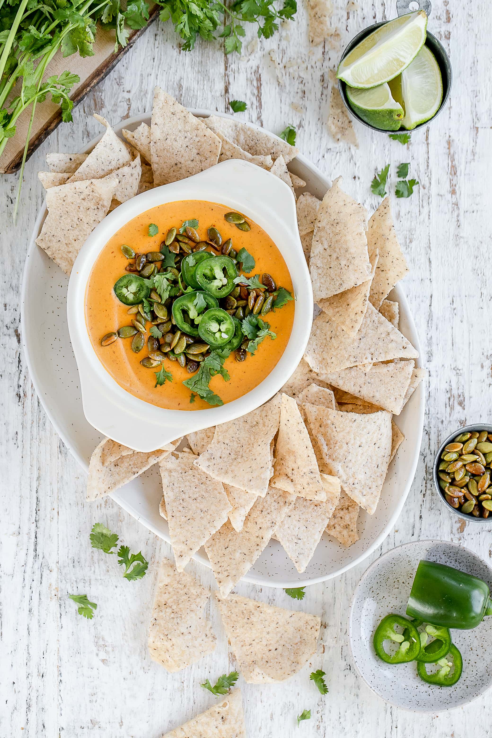 Vegan Cashew Queso Dip with Pumpkin
