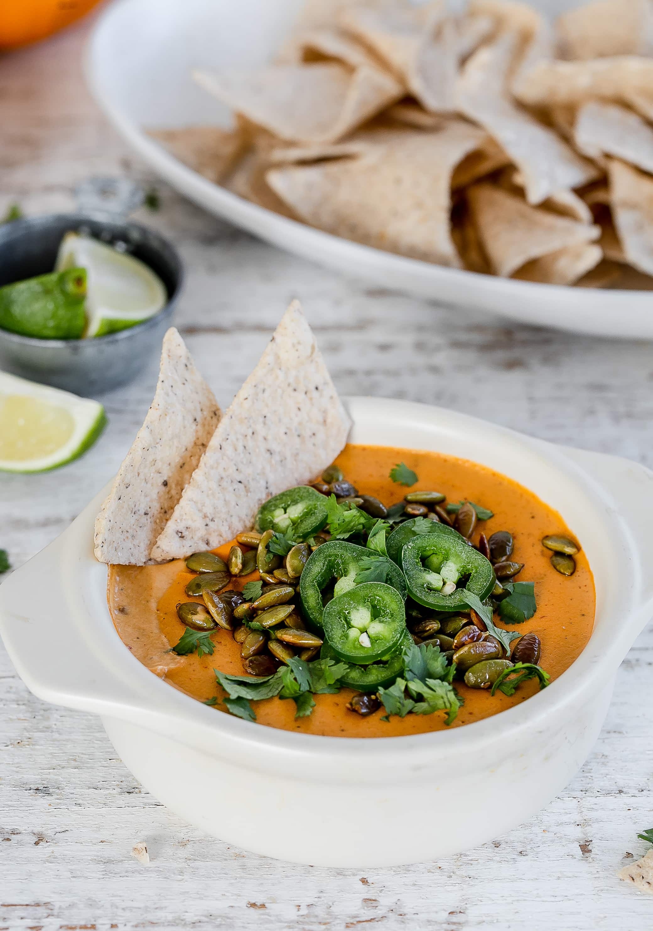 Vegan Cashew Queso Dip with Pumpkin