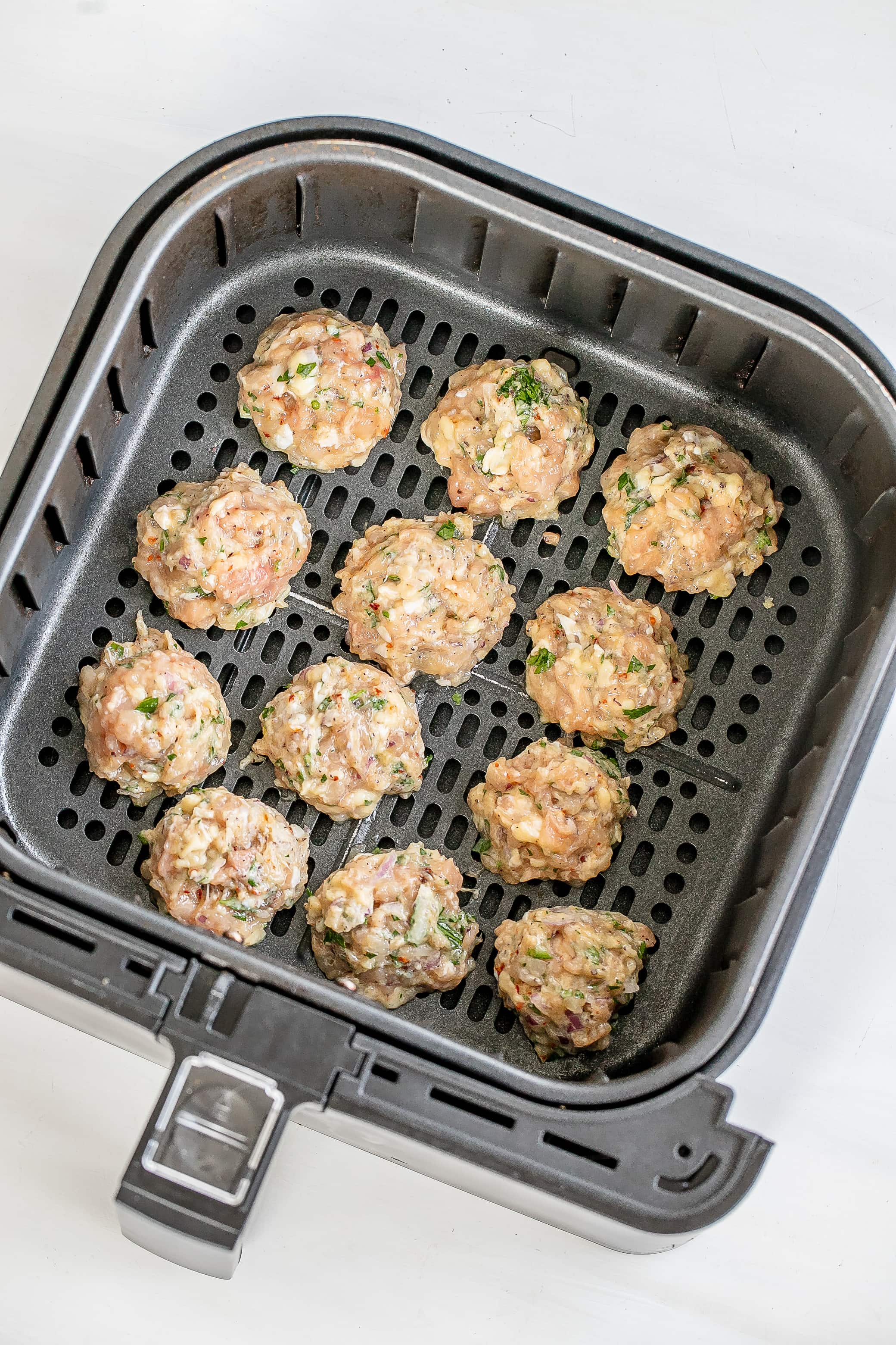 Air Fryer Tahini Turkey Meatballs with Couscous