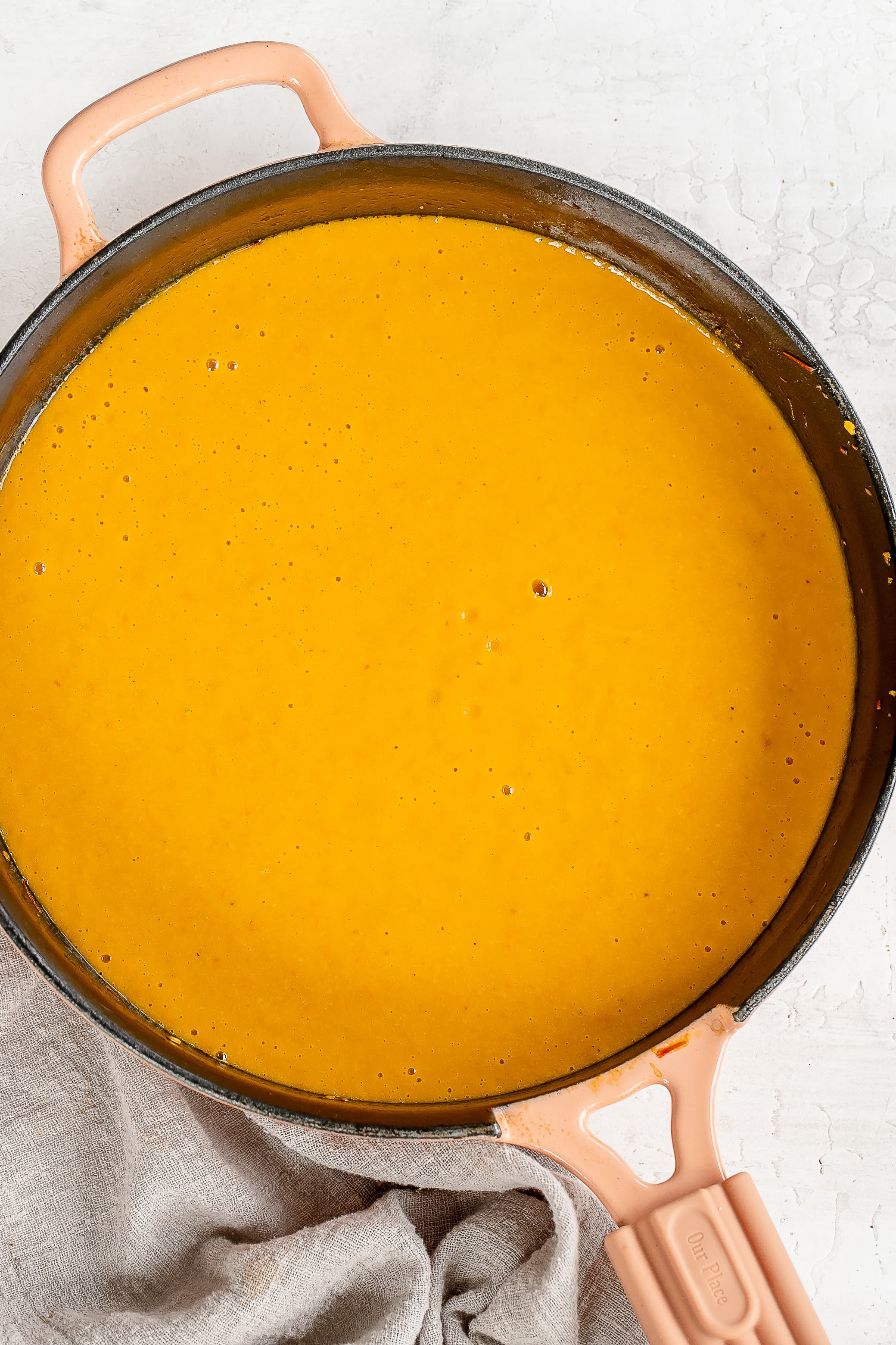 sungold tomato sauce poured back into skillet.