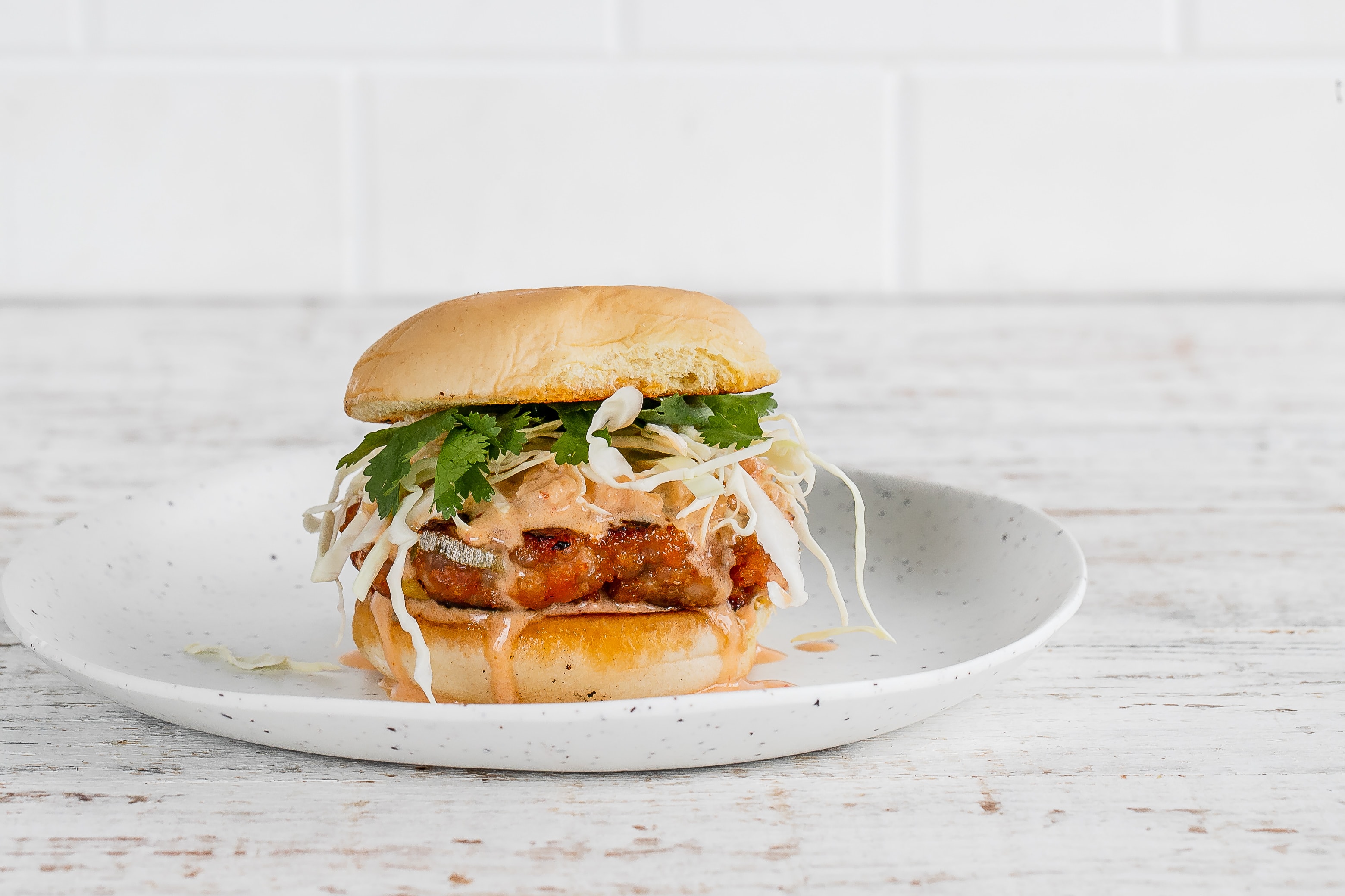 Korean Chicken Burgers with Kimchi Ranch