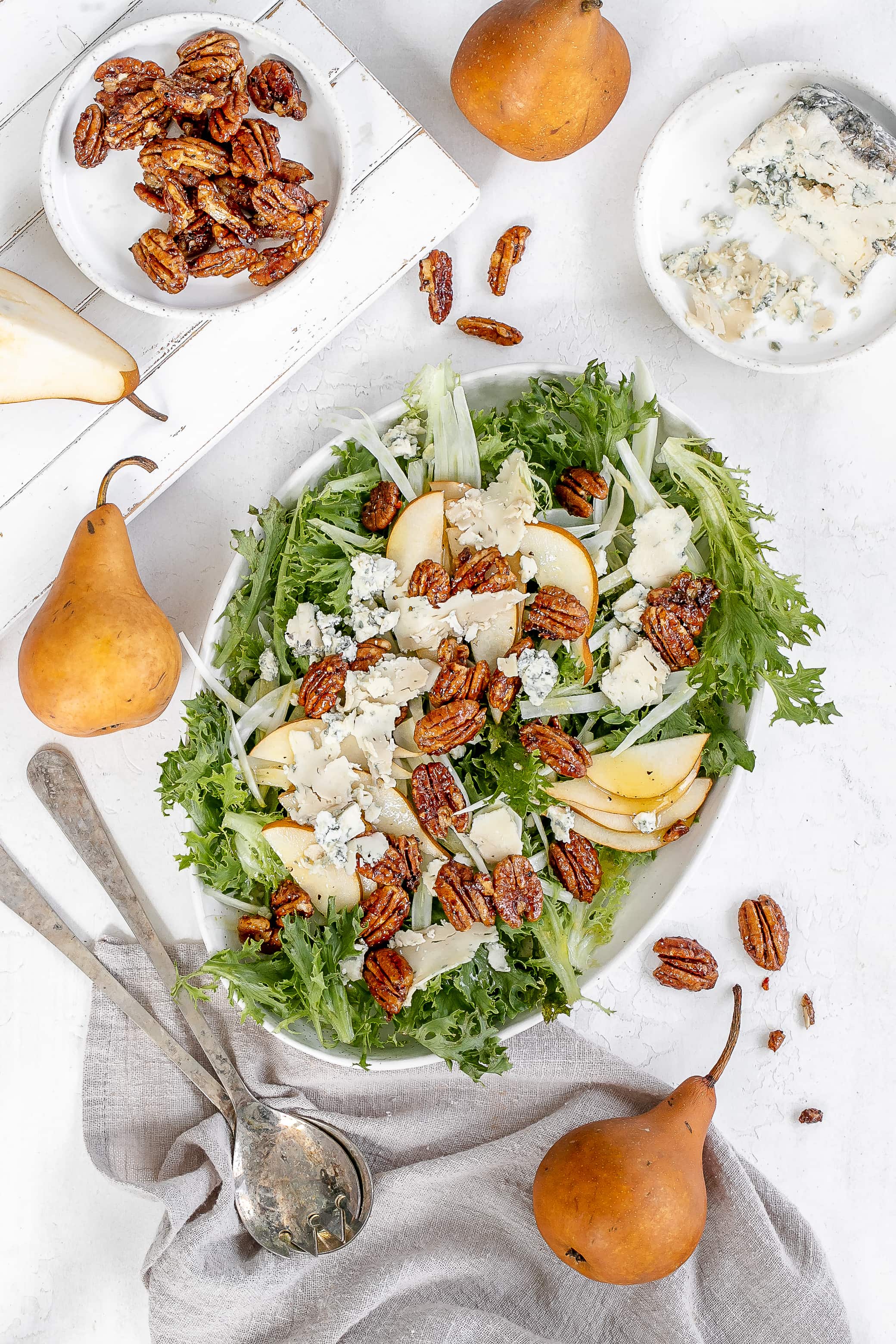 Frisée, Fennel & Pear Salad with Blue Cheese