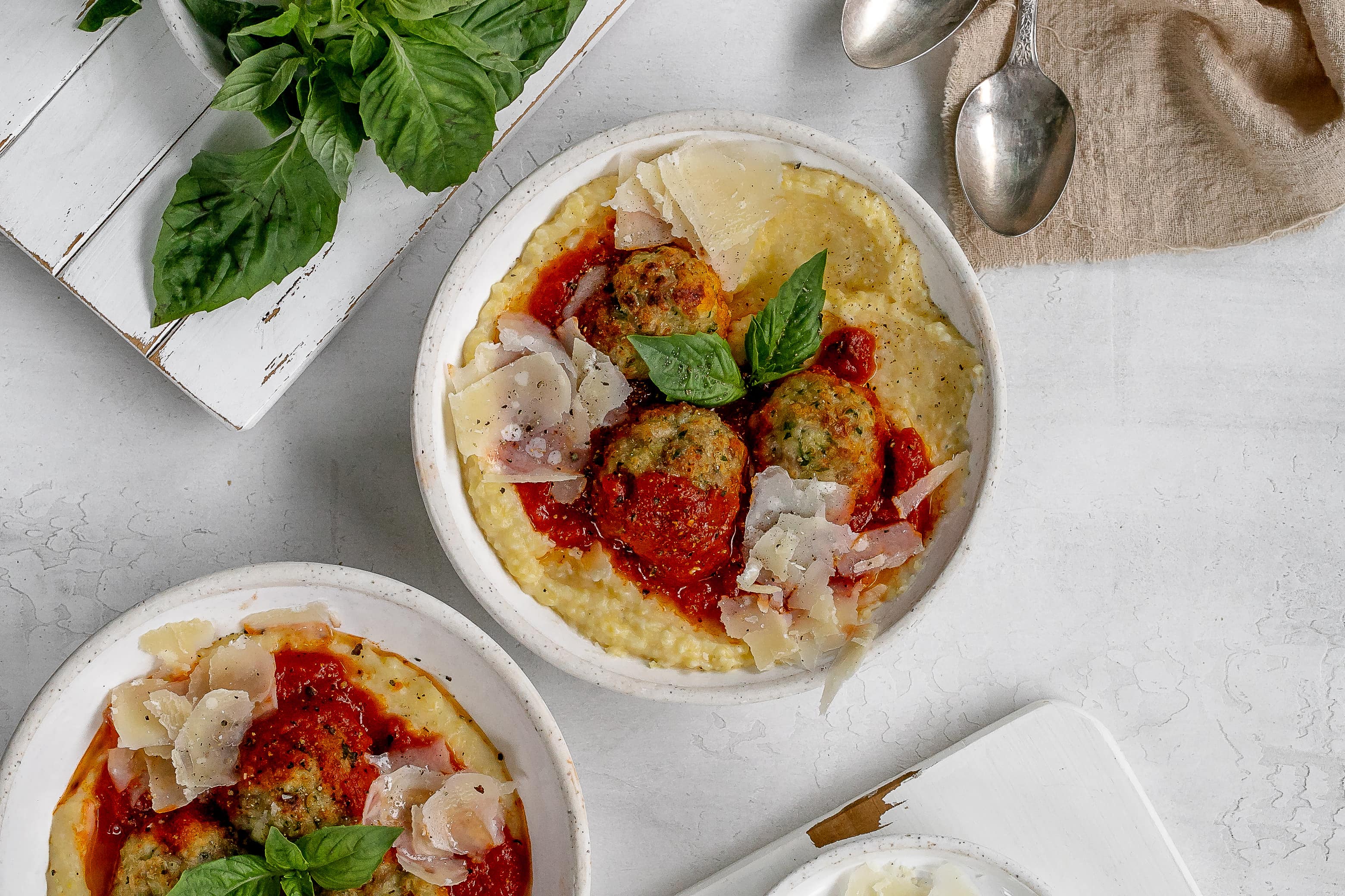 Creamy Polenta with Meatballs