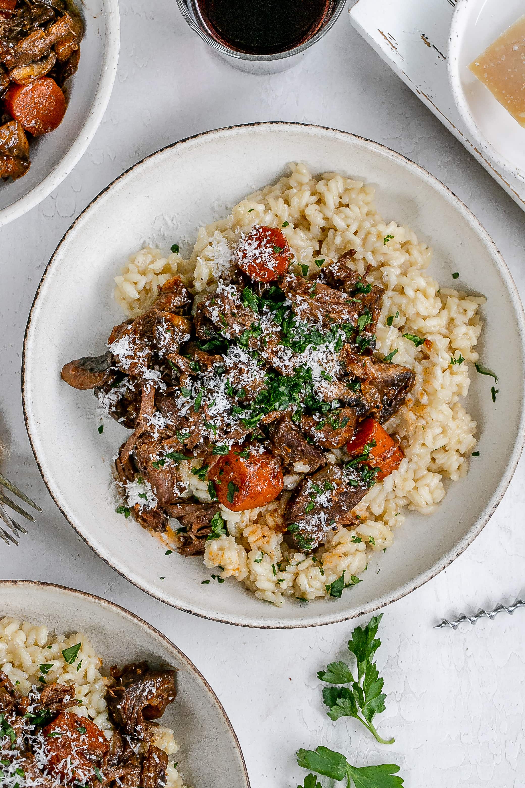 Red Wine Braised Short Ribs with Risotto