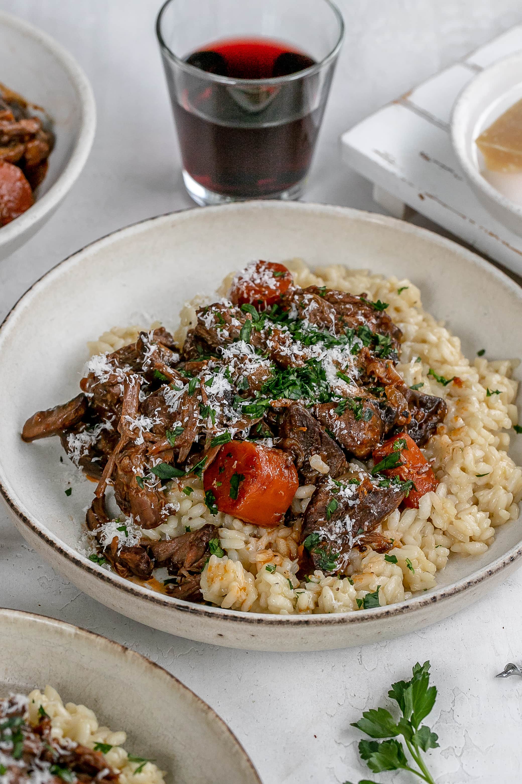 Red Wine Braised Short Ribs with Risotto