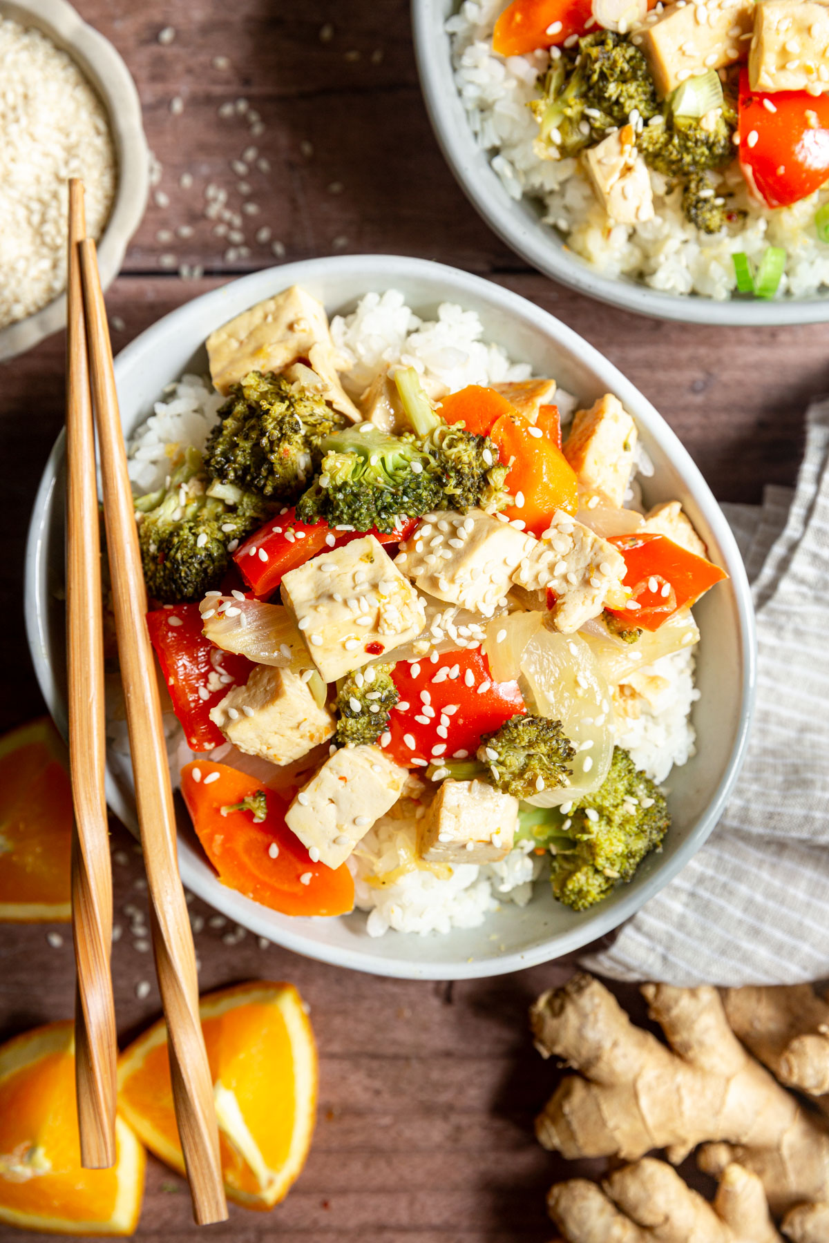 Vegan Orange Chicken (Tofu and Vegetables)