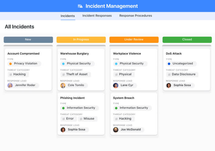 Identify incidents, manage assignments