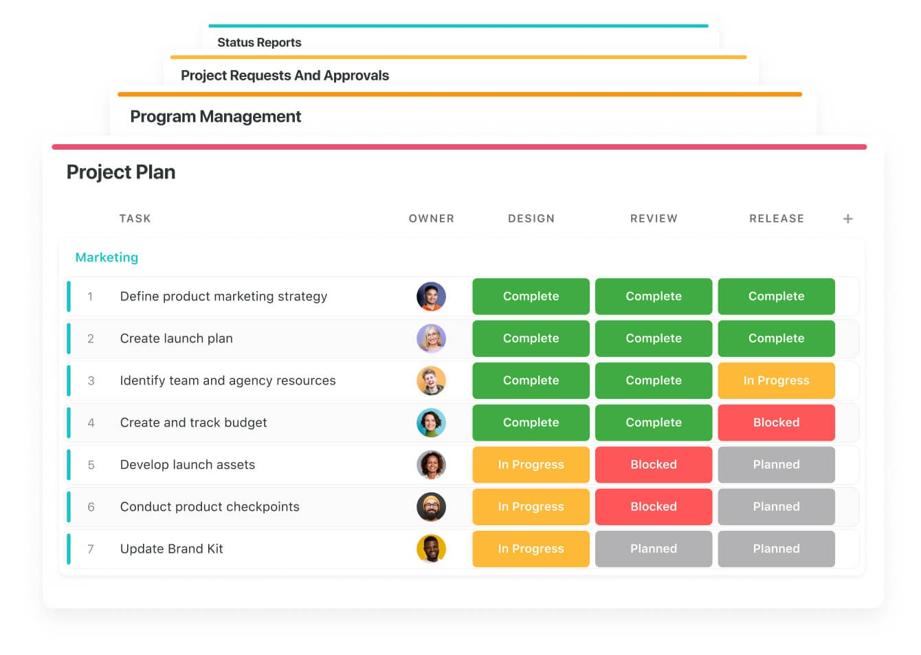 A range of SmartSuite project management templates