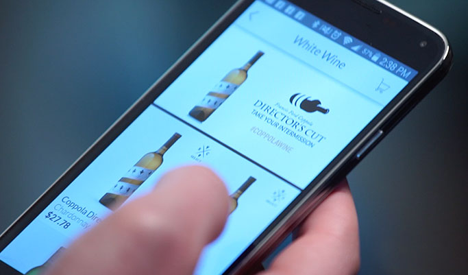 Phone view of someone ordering wine through the Saucey app