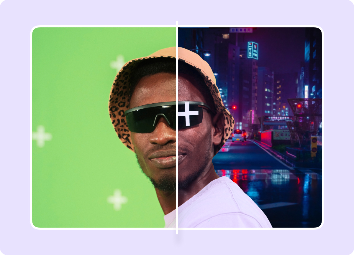 Snippets of how a green screen works with chroma key editing tools