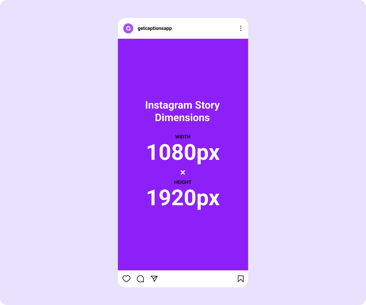 Image highlighting the correct dimensions for Instagram stories