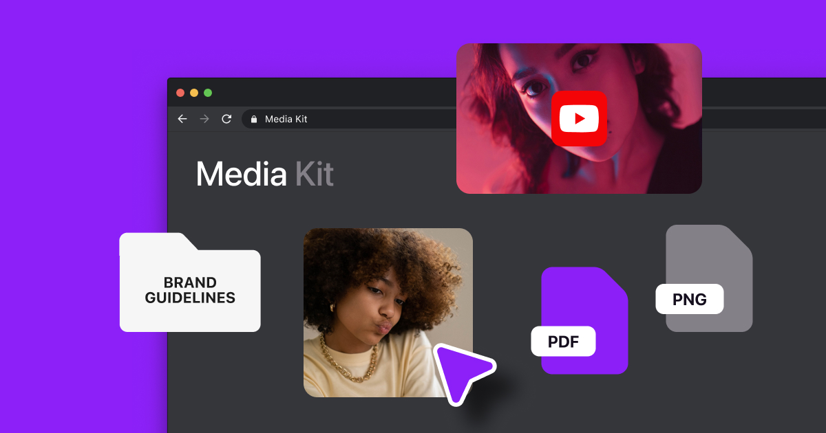 Illustration of a media kit being crafted and edited