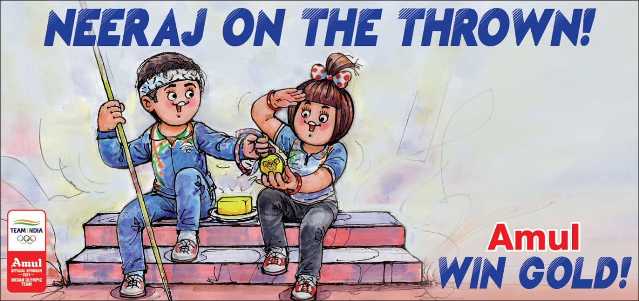 Amul on Neeraj Chopra's olympic gold medal win