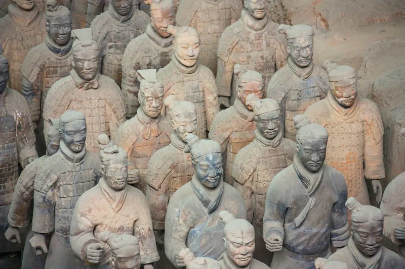 A Terracotta Products of Statues Display At Store