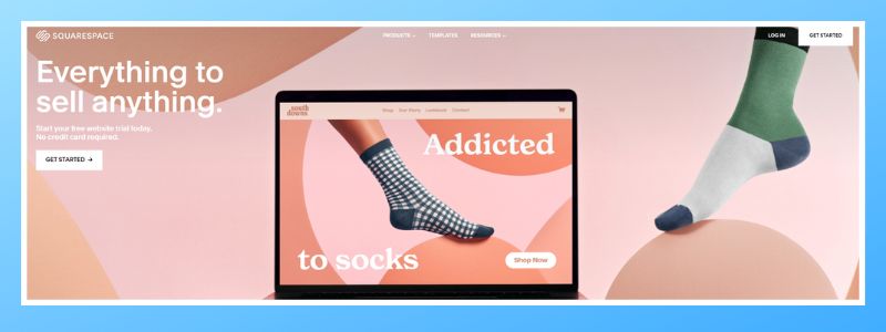 Homepage of squarespace.