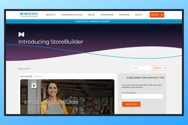 Homepage of Nexcess.