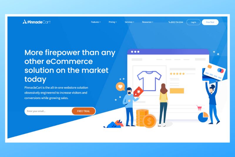 Homepage of Pinnaclecart.