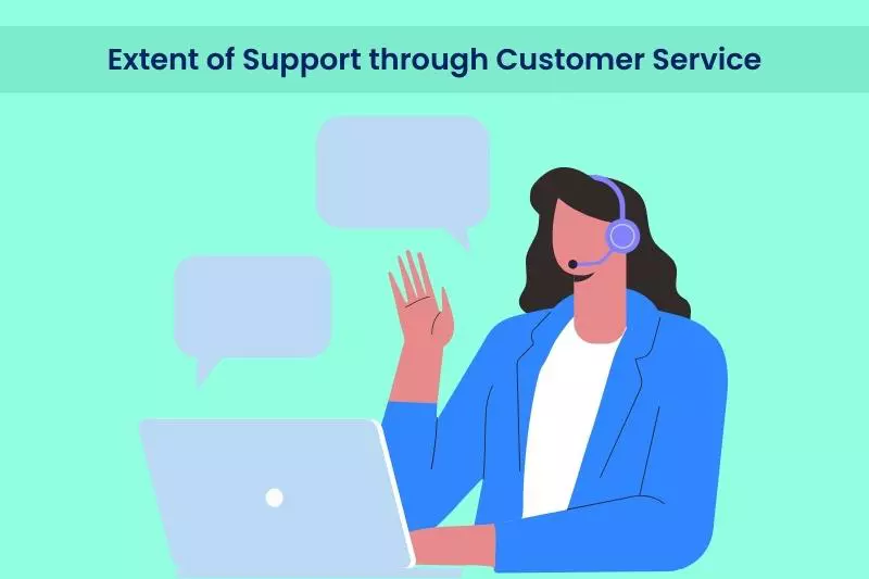 Extend of support through customer service image is shown