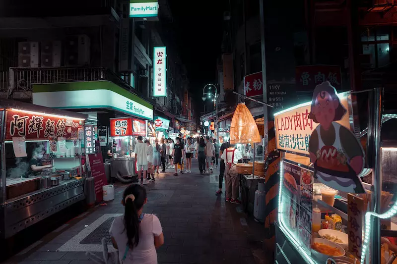 many food stall shown in image 