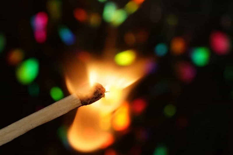 A fired of matchstick
