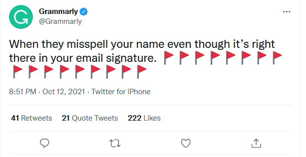 Grammarly educating and entertaining while gaining Attention as the first step of the AIDA framework