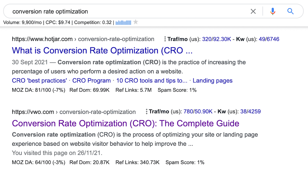 Conversion rate optimization ultimate guide example