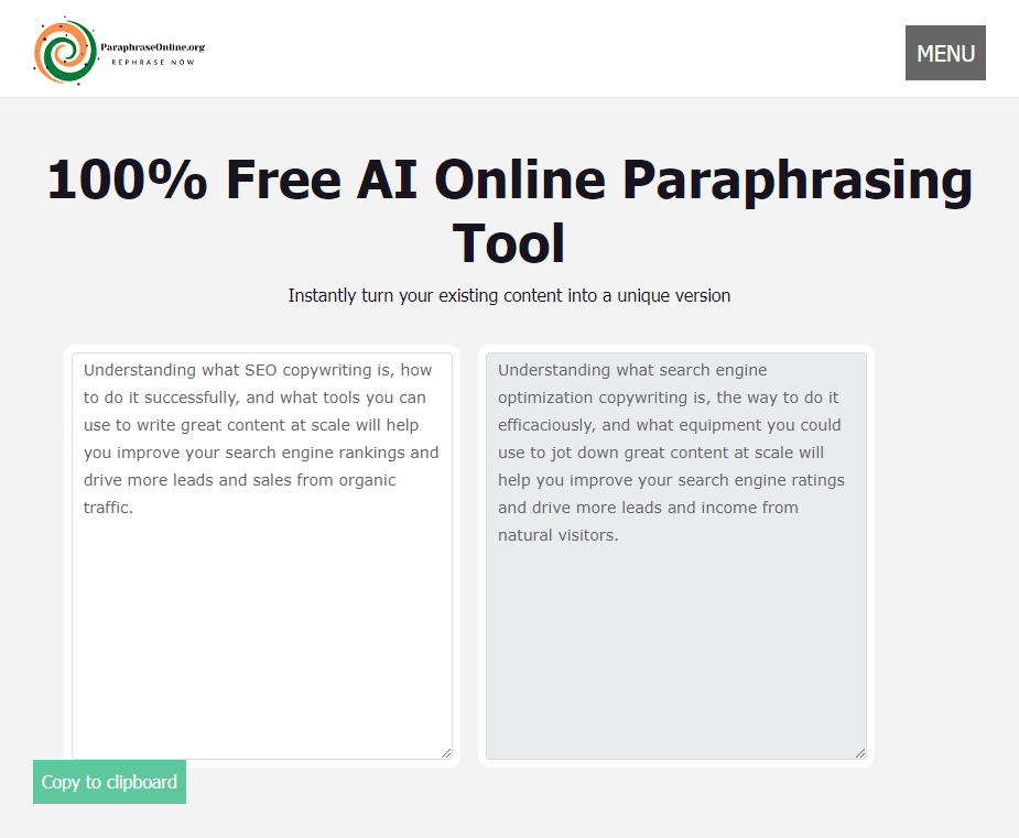 Paraphrase Online in Human Mode