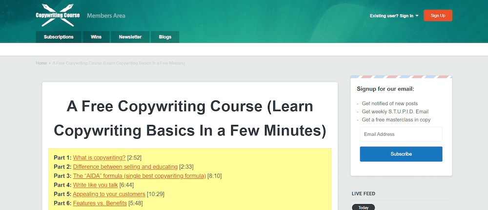 Free Copywriting Course