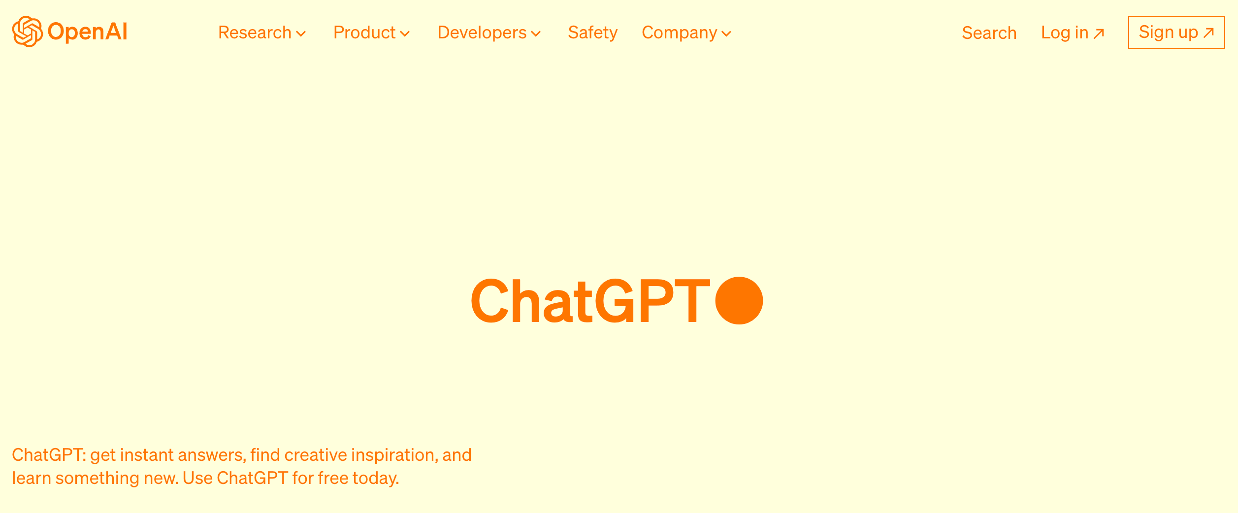 Product screenshot of the AI chat that started it all: ChatGPT