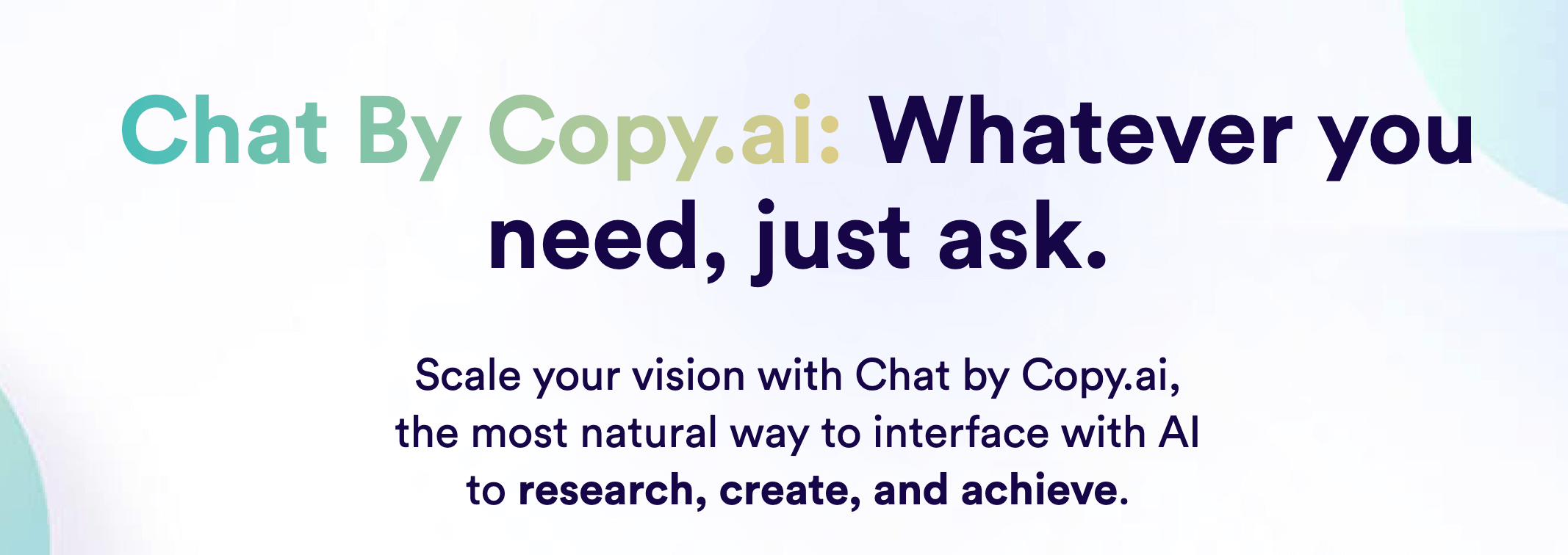 Product screenshot of Copy AI's ai chatbot, Chat.