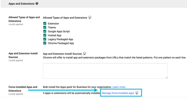 Force install extensions GAFE