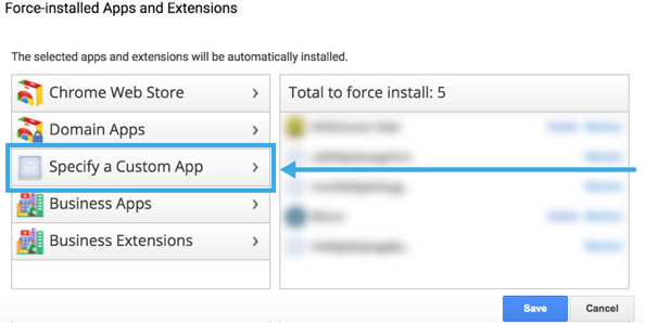 Specify Custom App