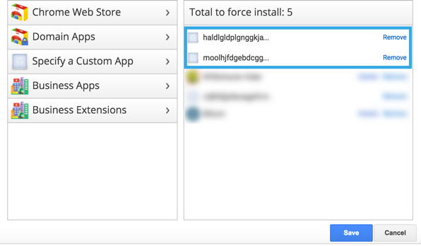 Extension IDs GAFE