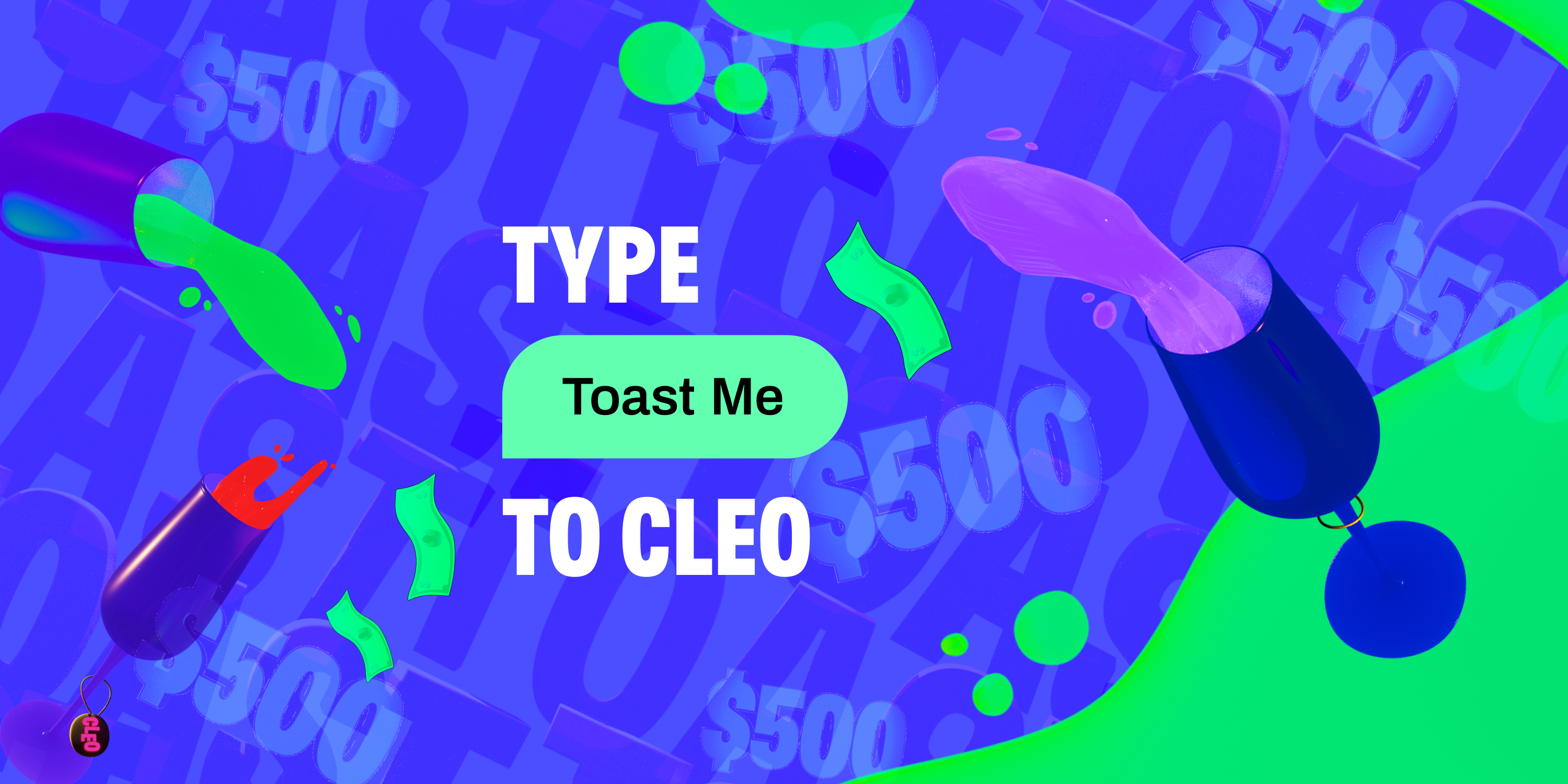 Text that says 'Type toast me to cleo'