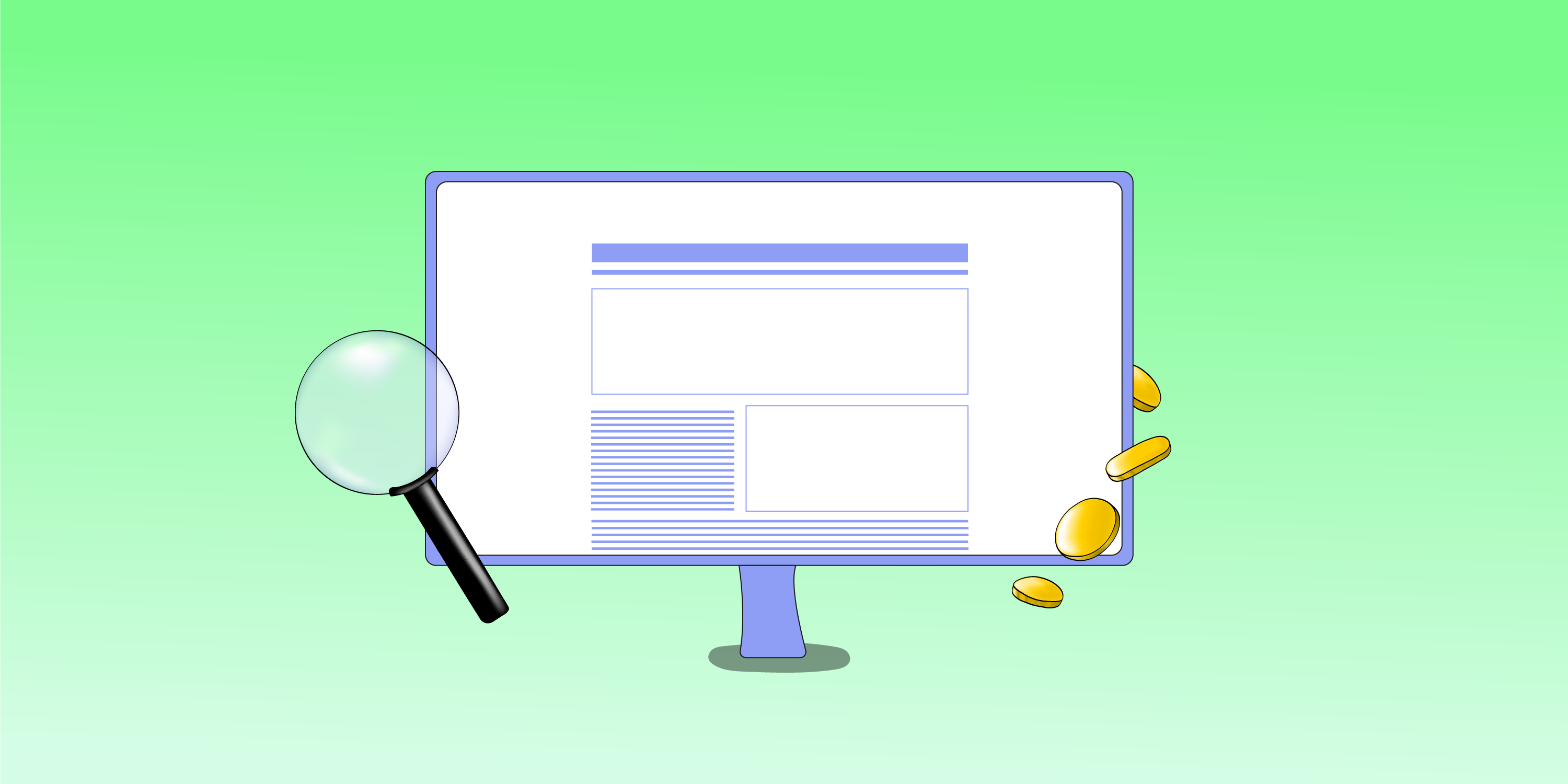 Illustration of monitor with an inspection