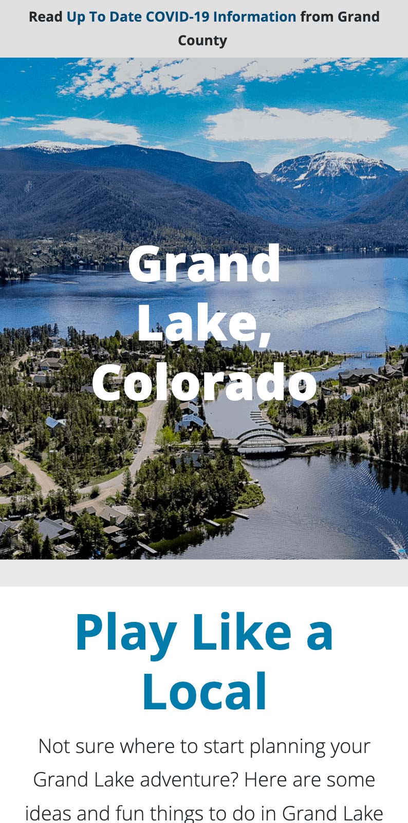 Web Design for Grand Lake Colorado