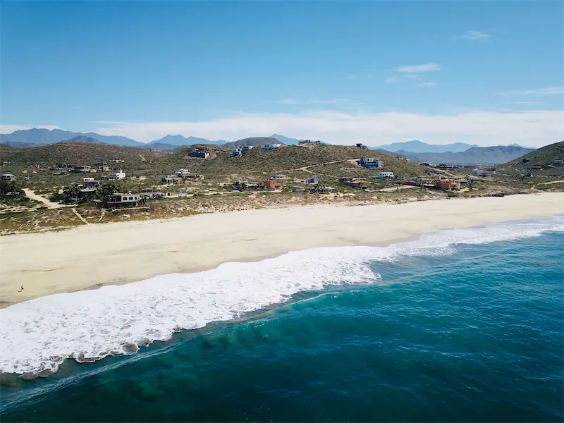Arial Shot of Beach and Sea