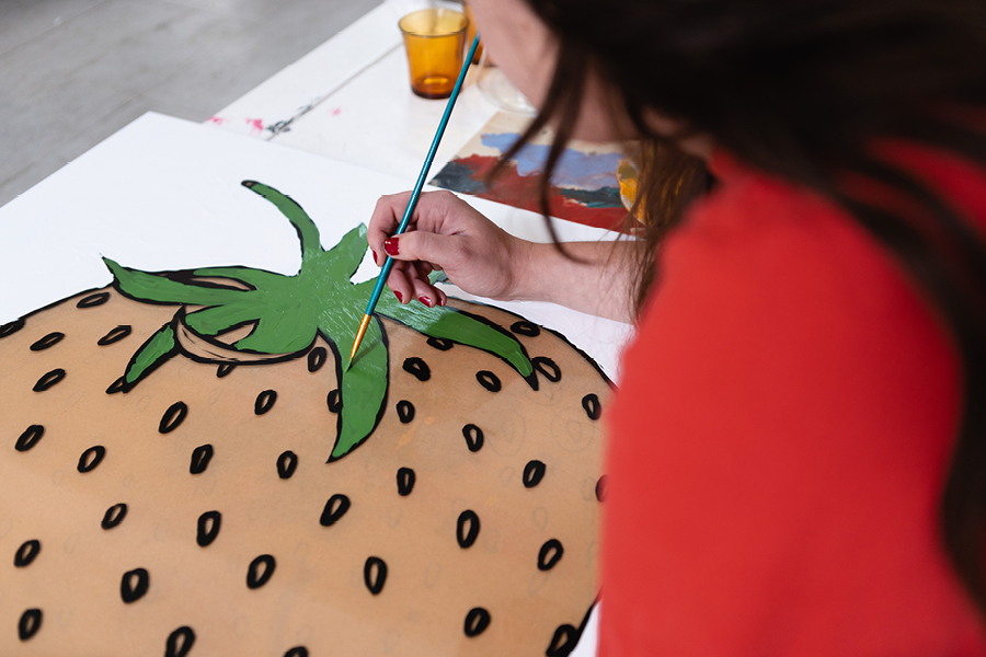Thomson uses acrylic perspex in her creative process to make colours more vibrant.