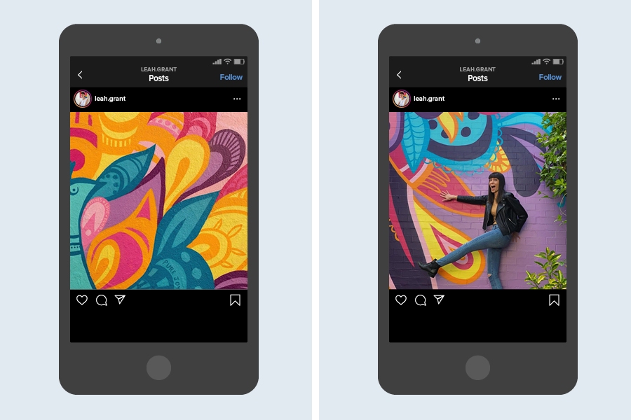 Leah Grant’s Instagram account is awash with colour from the snaps of her street art