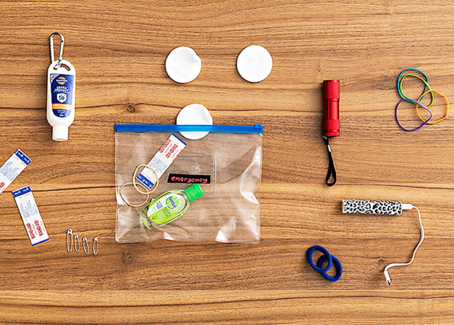 School bag emergency kit