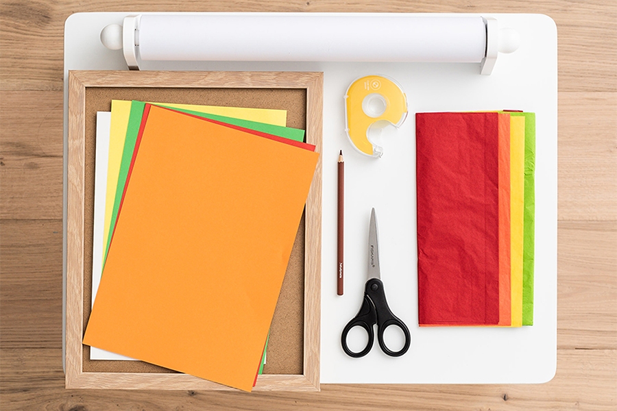 Officeworks art and craft materials for autumn leaves project
