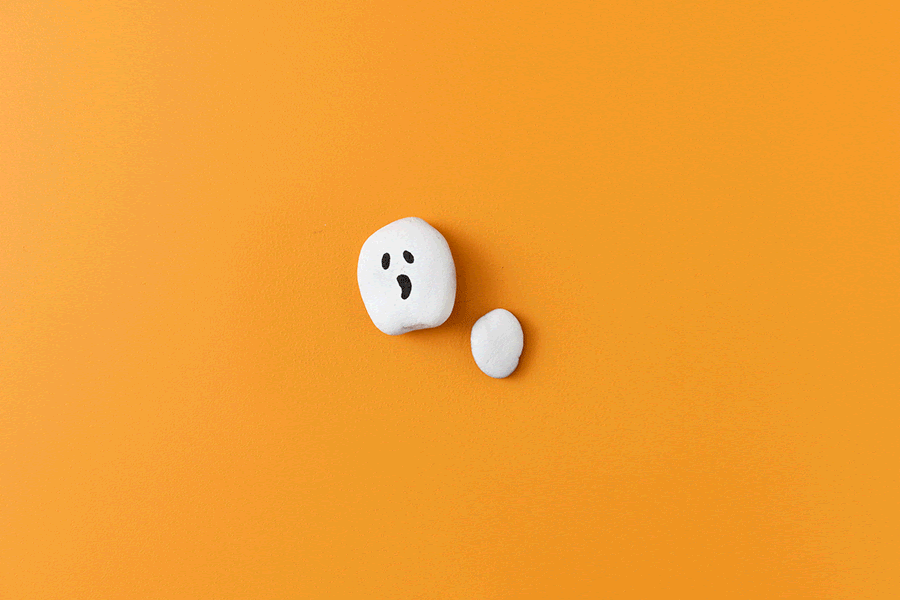 One of the easiest of all the Halloween crafts? A spooky ghost made from a rock.