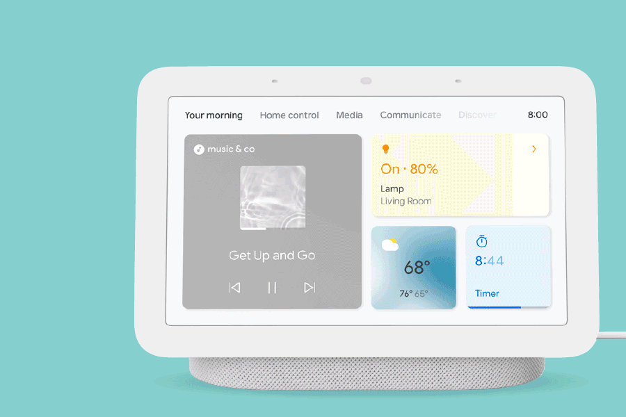 The Google Nest Hub, Nest mini and the Amazon Echo range are clever additions to any smart home office.