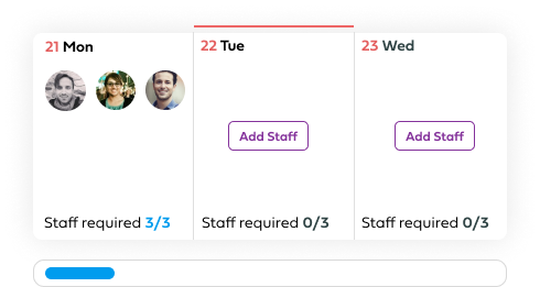 Rota builder UI element image.