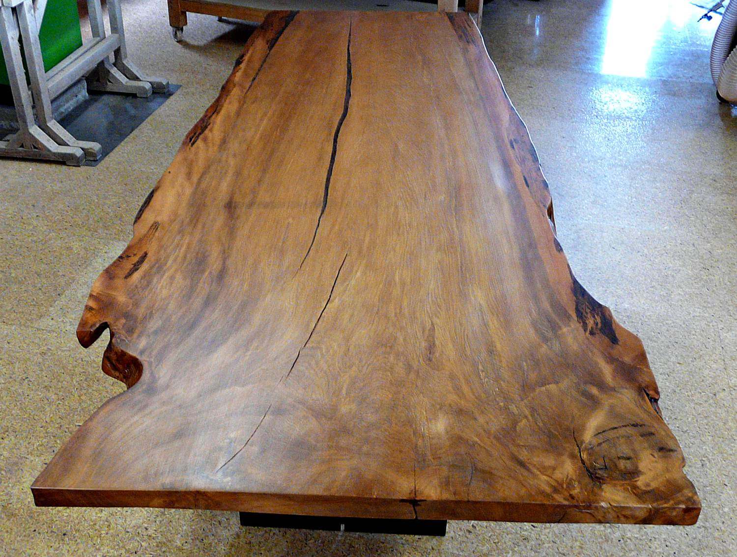 Living room tables and tree trunk tables made from historic swamp wood