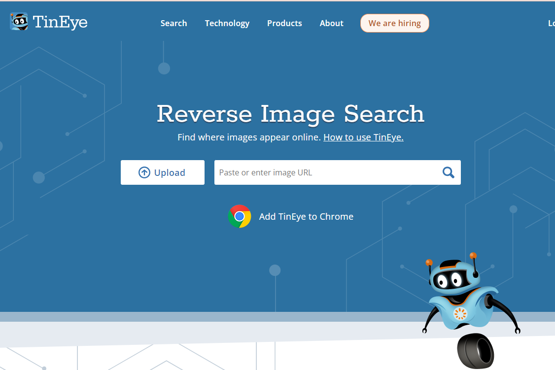 TinEye reverse search tool