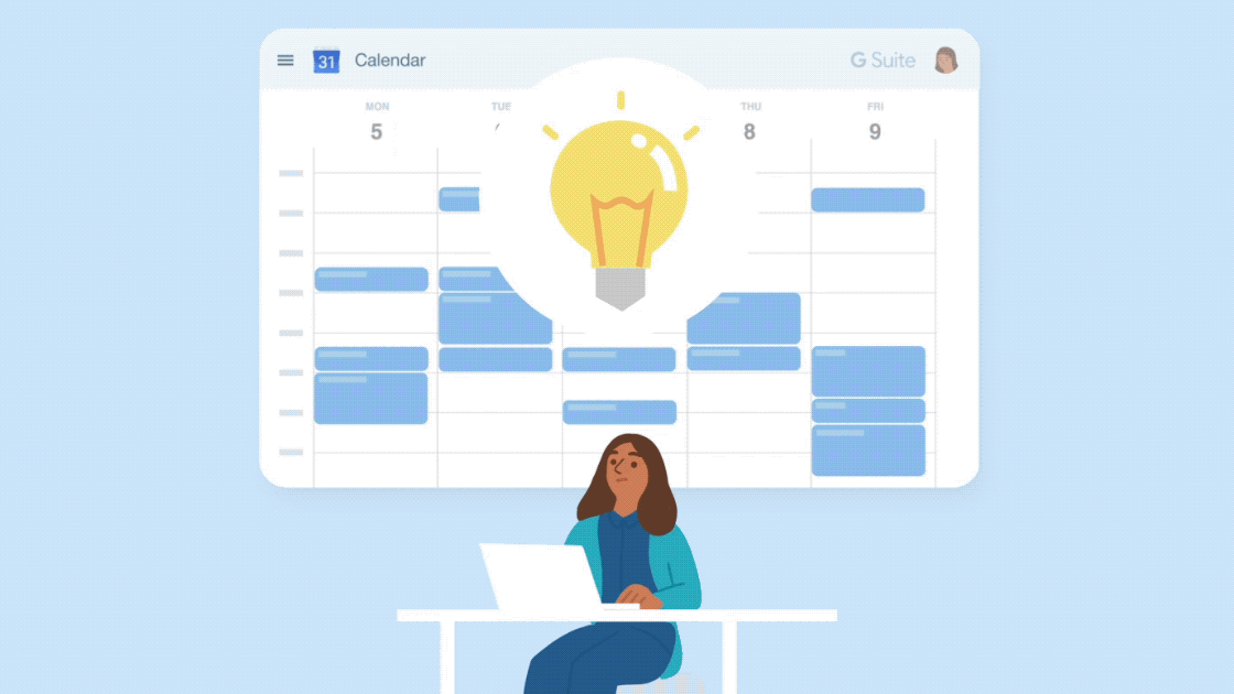 Woman finding focus time