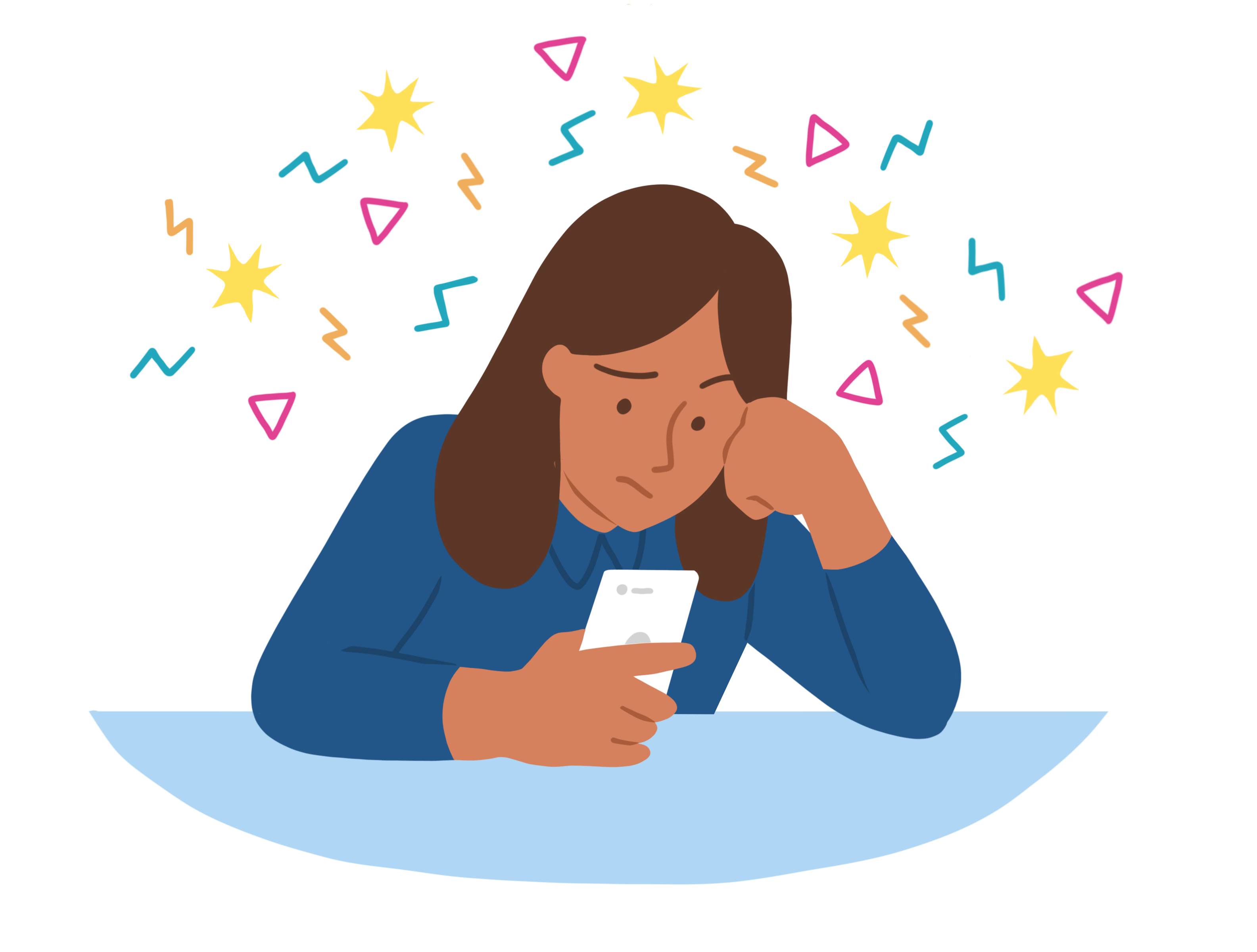 Woman stressed by burnout