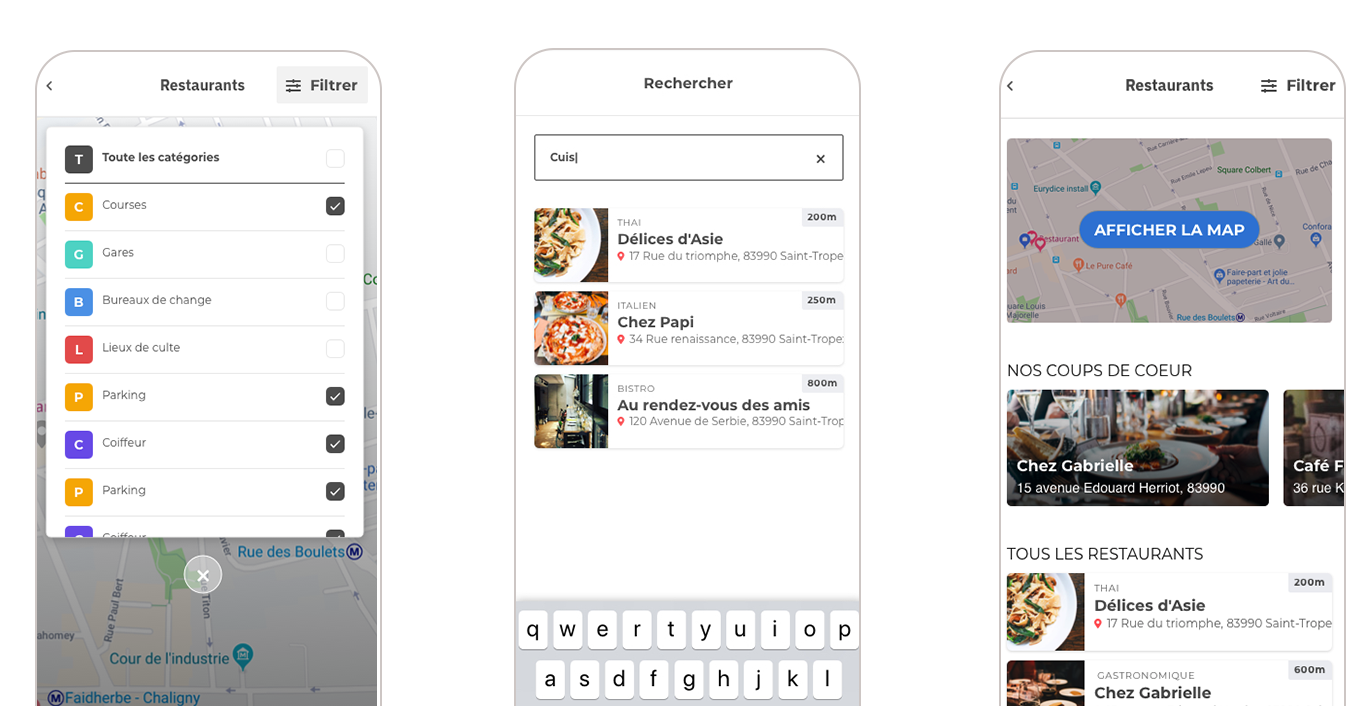 carte application loungeup recommandations touristiques