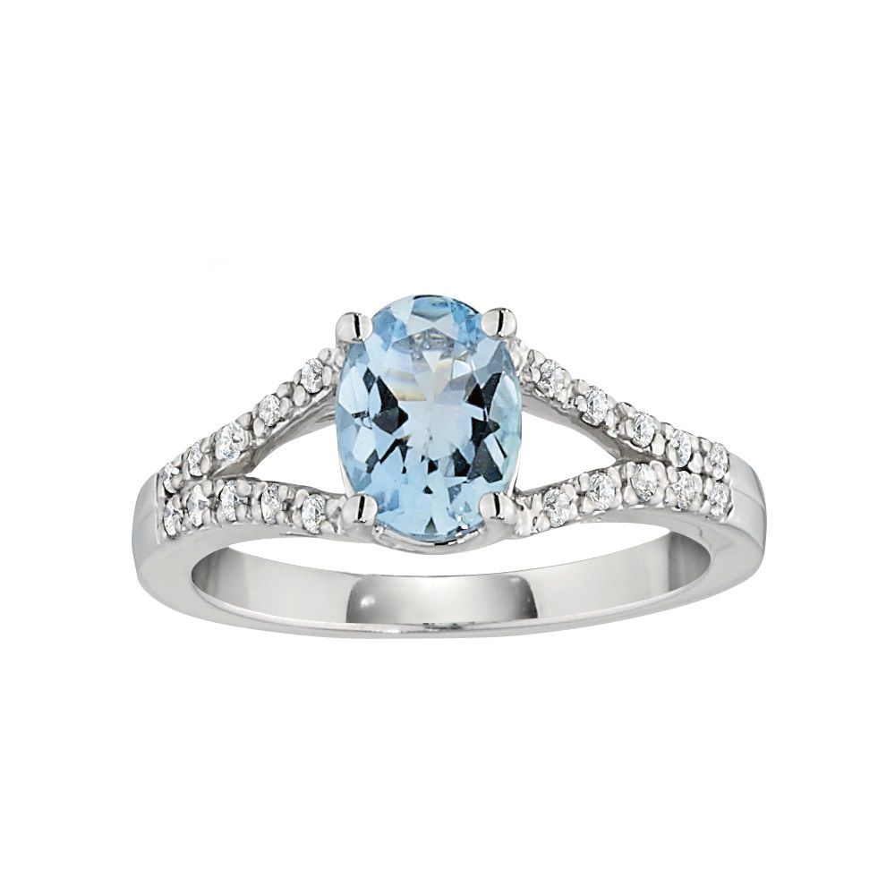 Open Oval Gemstone and Diamond Ring | Jabel